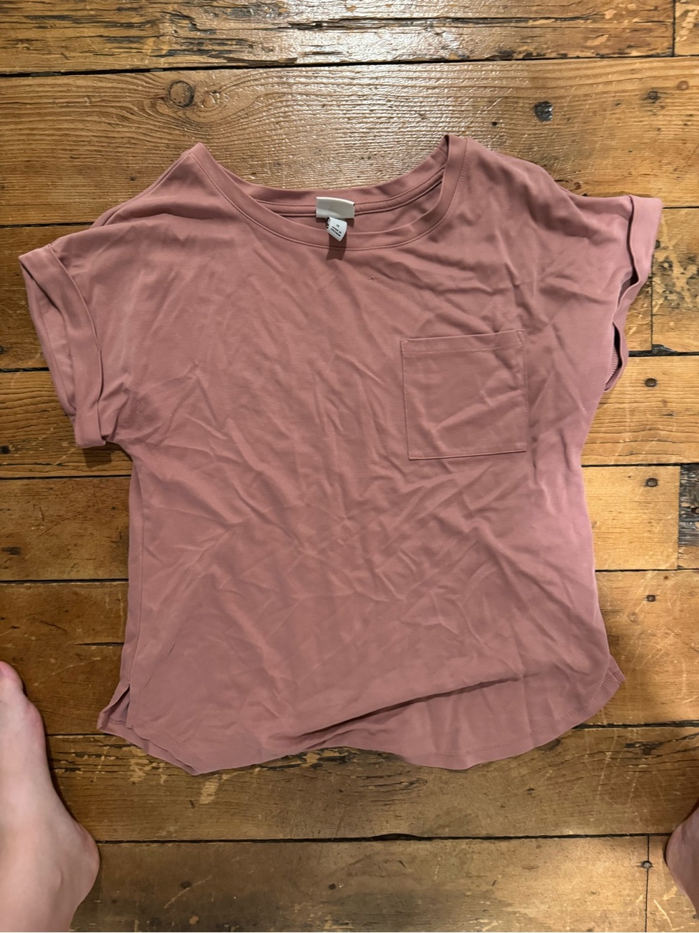 a new day Mauve-Pink Short Sleeve Pocket Tee